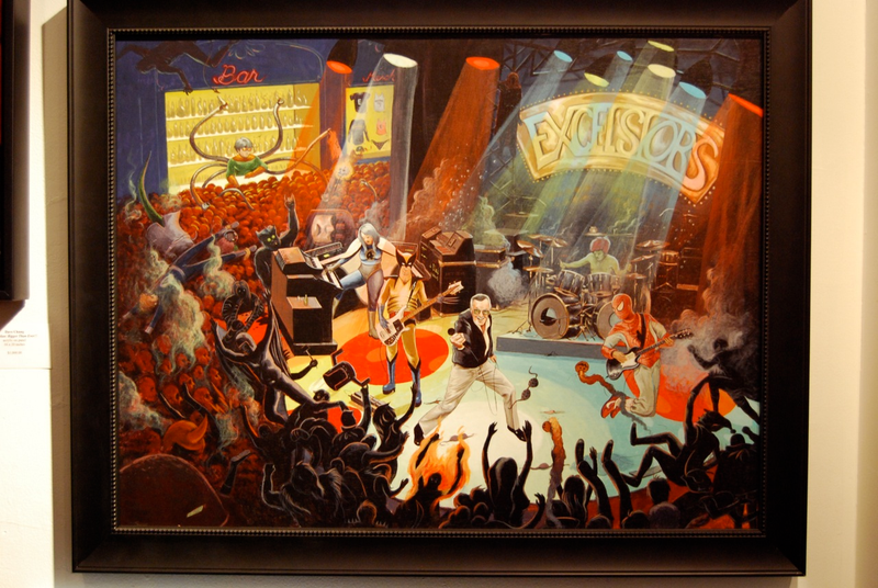 Illustration for article titled Trippy Re-Interpretations of Stan Lee's Comic Book Characters at Art Show